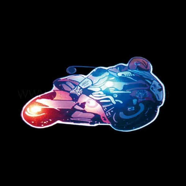 Badge/magnet LED moto casque jaune