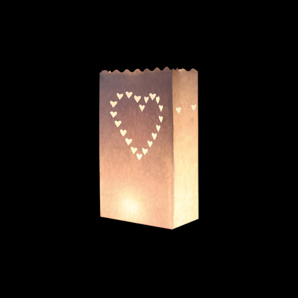 Lanterne de jardin coeur blanc