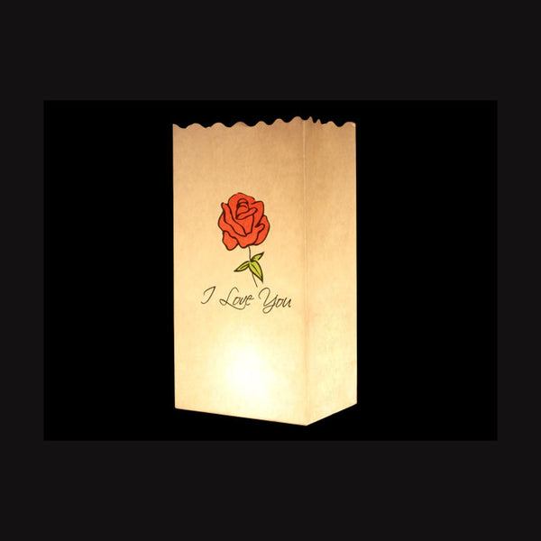 Lanterne de jardin avec rose I love you
