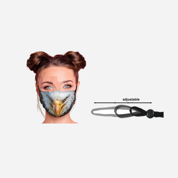 Masque textile lavable avec taille réglable motif aigle