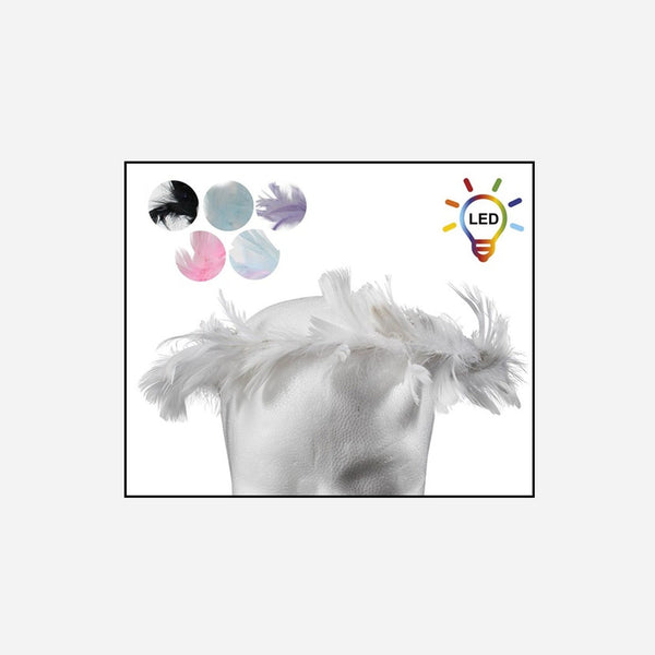 Couronne de plumes lumineuse LED's multicolore assorti