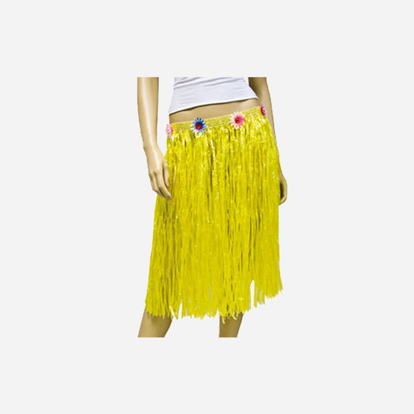 Jupe 60 cm Tahiti à fleurs jaune
