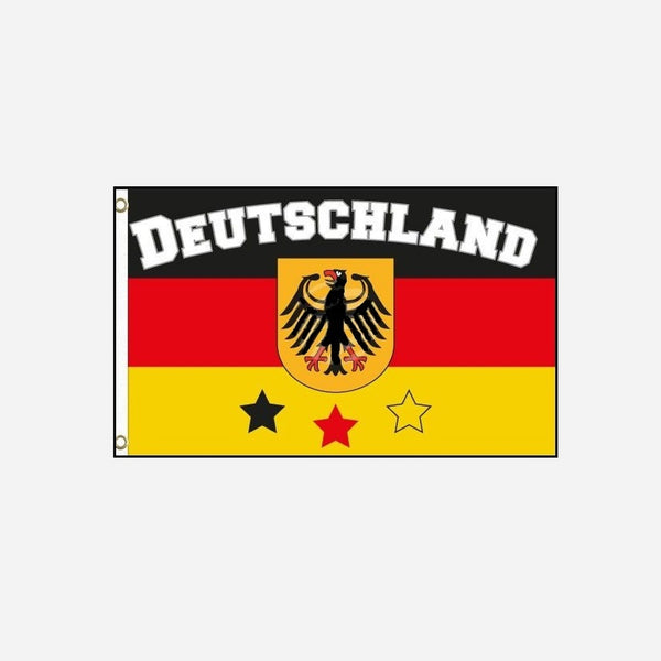 Drapeau Allemagne avec blason et motifs A 90 × 150 cm