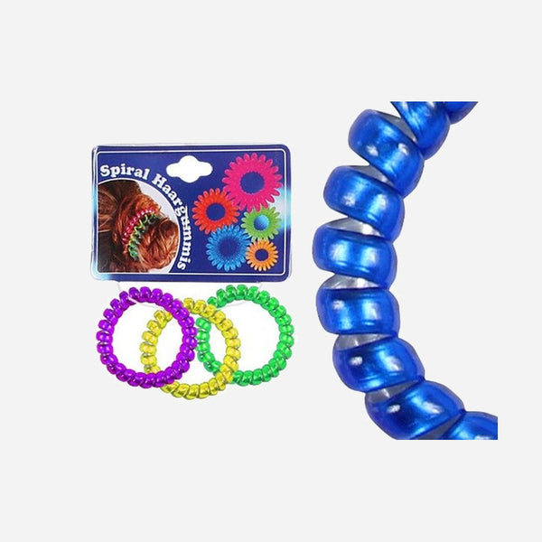Chouchou bracelet spirale élastique transparent brillant 5 cm