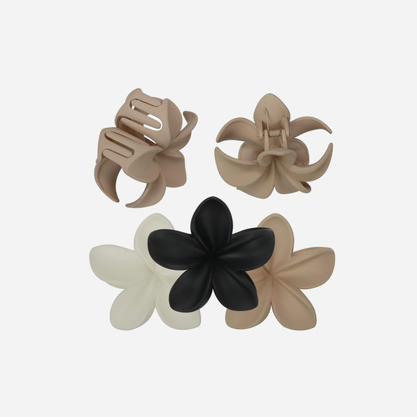 Pince à cheveux couleur unie motif fleur assorti 8 × 8 cm fantaisie