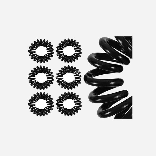 Chouchou ou bracelet spirale élastique noir 2 cm