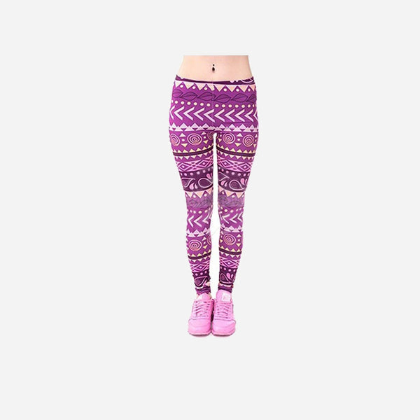 Pantalon legging patchwork mauve