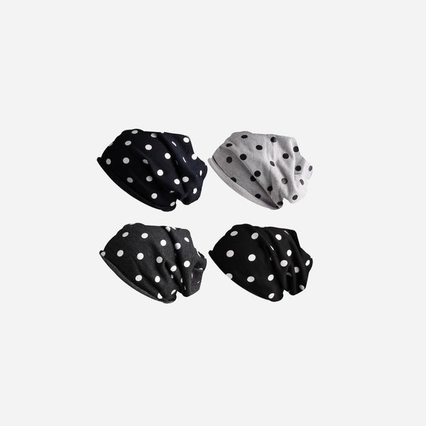 Bonnet "Long Beanie Slouch" motifs ronds assorti 30 cm