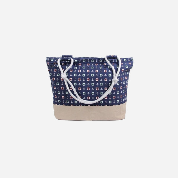 Sac de plage bleu avec motifs marins 50 × 35 cm