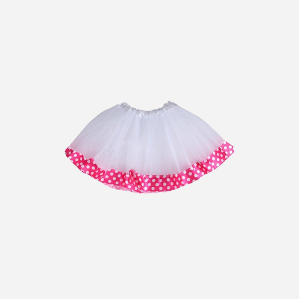 Jupe en tulle tutu blanc avec bandeau fuchsia adulte 60 cm