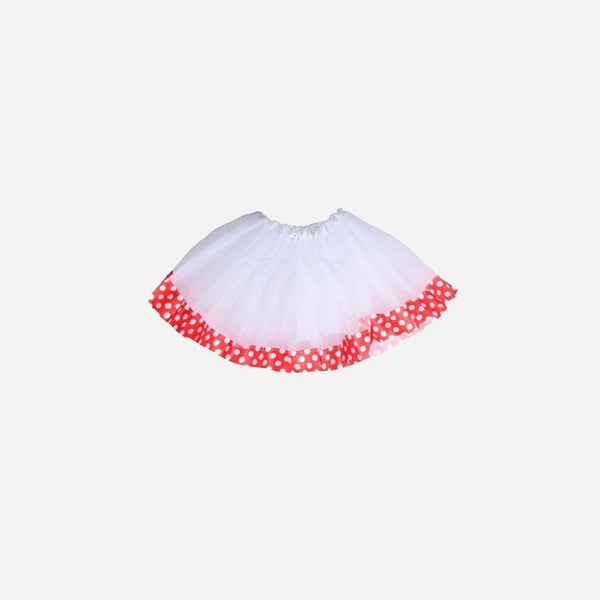 Jupe en tulle tutu blanc avec bandeau rouge adulte 60 cm