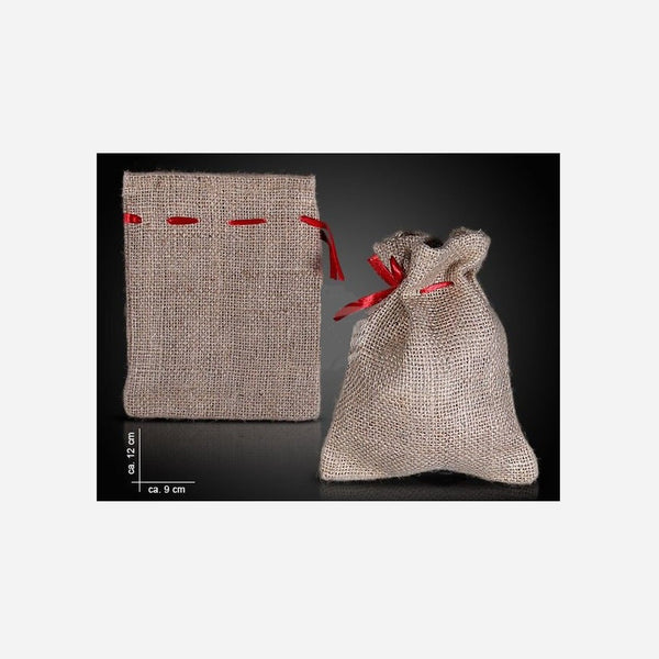 Sac en toile de jute brun 12x7.5 cm