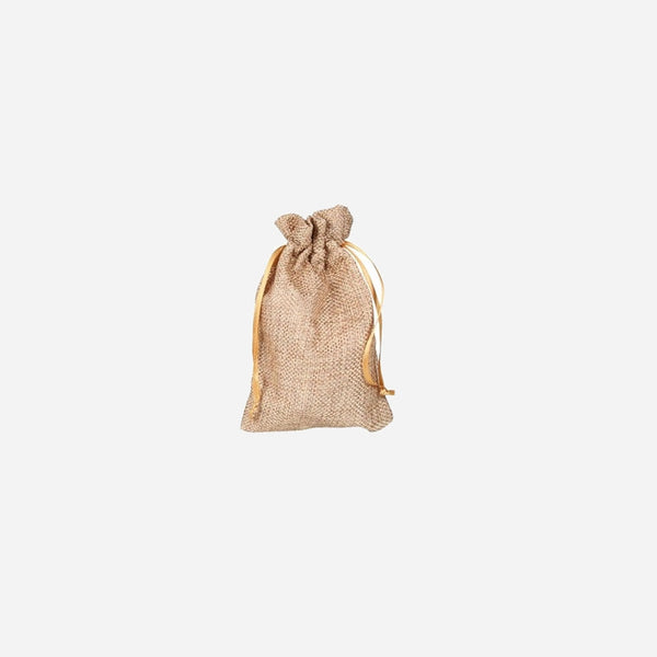 Sac en toile de jute brun clair 15x9.5 cm