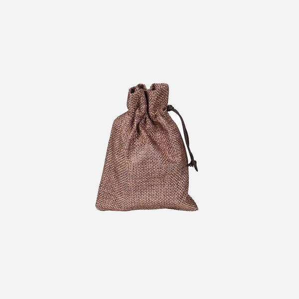 Sac en toile de jute brun 13x9.5 cm