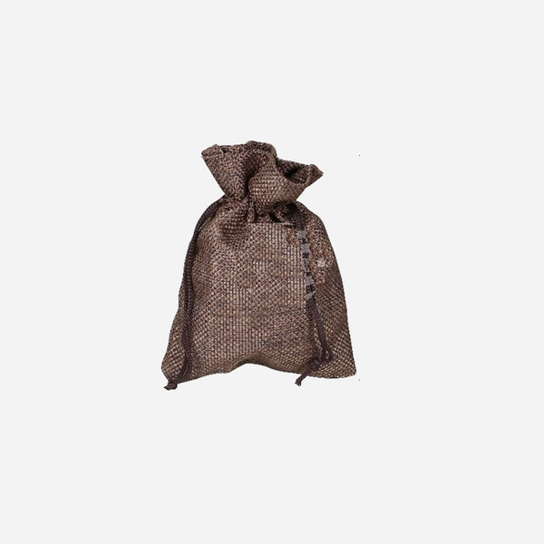 Sac en toile de jute marron 13x9.5 cm
