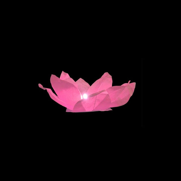 Lanterne fleur de lotus flottante rose 30 cm