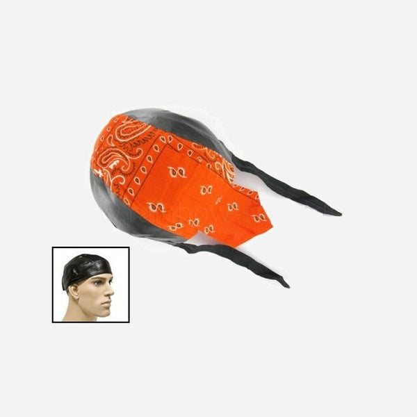 Zandana imitation cuir noir cachemire orange blanc