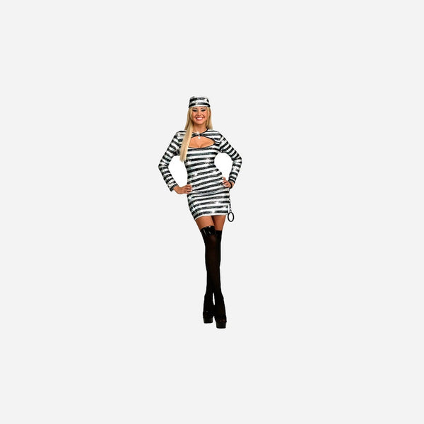 Déguisement de prisonnière à sequins 2 pièces Taille S