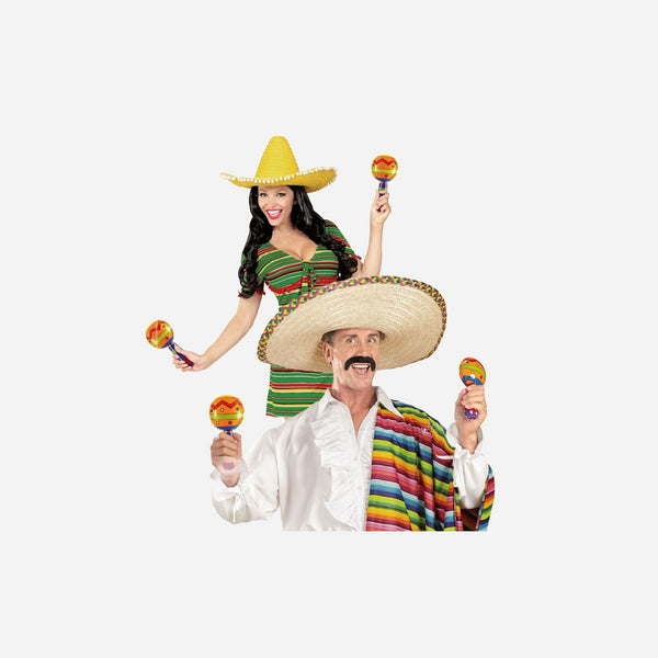Maracas gonflable multicolore avec clochette 20 cm