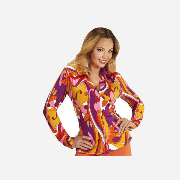 Chemise femme groovy années 70 Taille L/XL