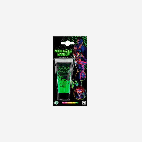 Maquillage crème à l'eau en tube vert fluo 30 ml de fête