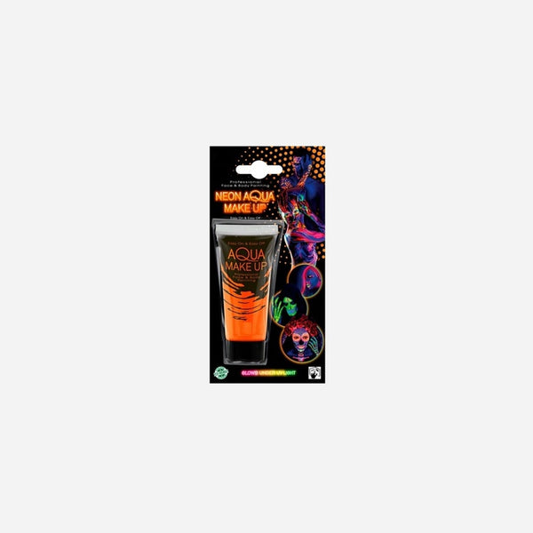 Maquillage crème à l'eau en tube orange fluo 30 ml de fête