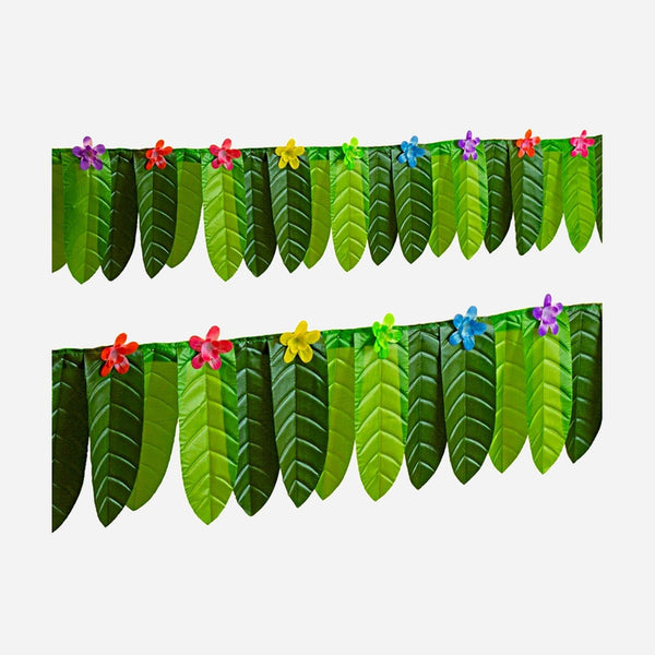 Bordure de table tropicale avec feuilles banane 2.75x0,7 m