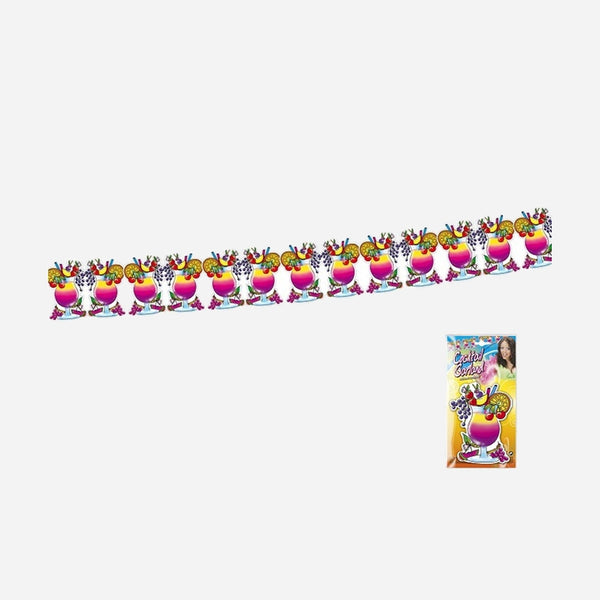 Guirlande motifs Cocktails avec fruits 3 m