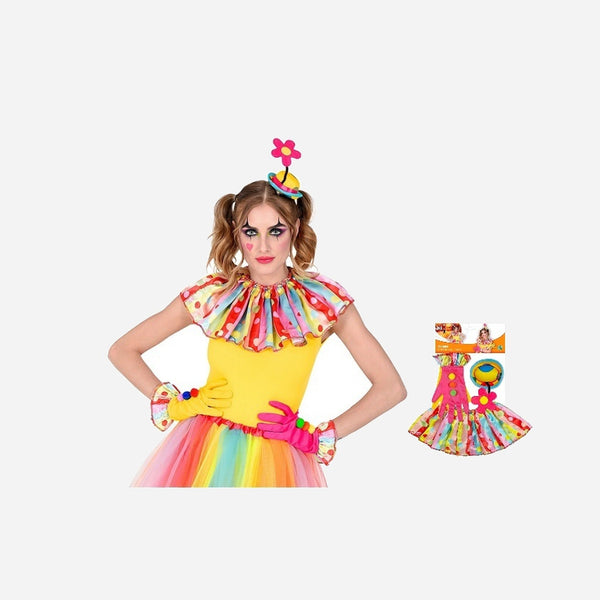 Set accessoires Clown multicolores adulte 4 pièces