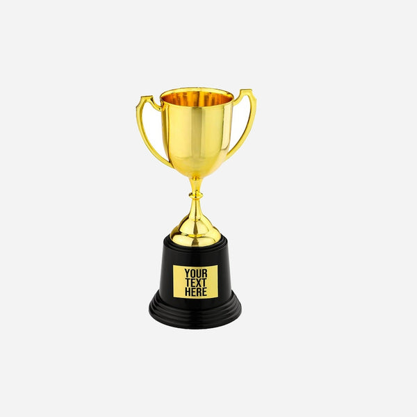 Trophée coupe avec étiquette personnalisable 22 cm