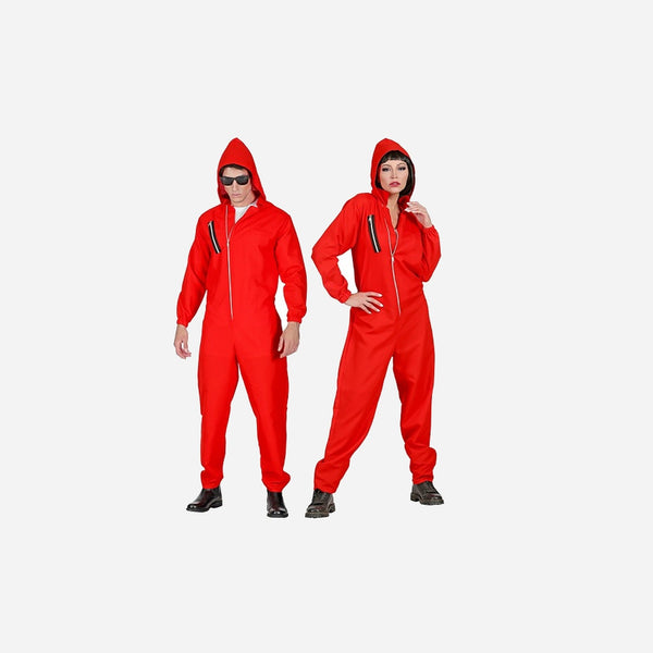 Combinaison avec capuche rouge adulte