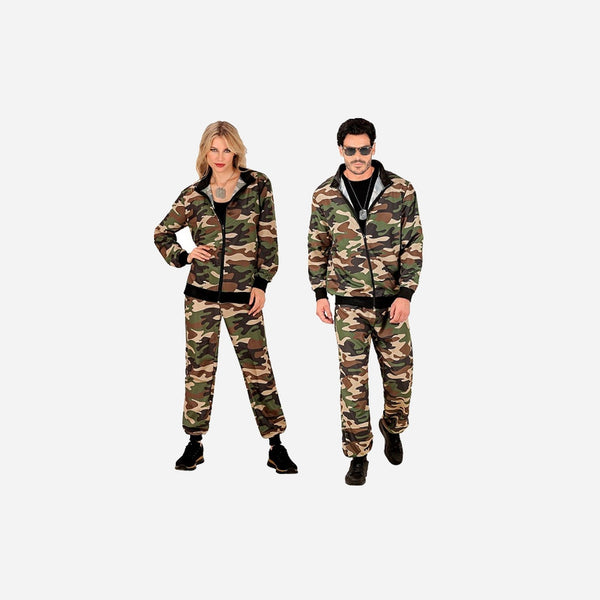 Déguisement survêtement motif camouflage adulte