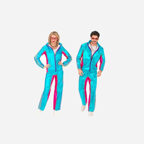 Déguisement survêtement bleu métallisé flashy adulte Taille XL