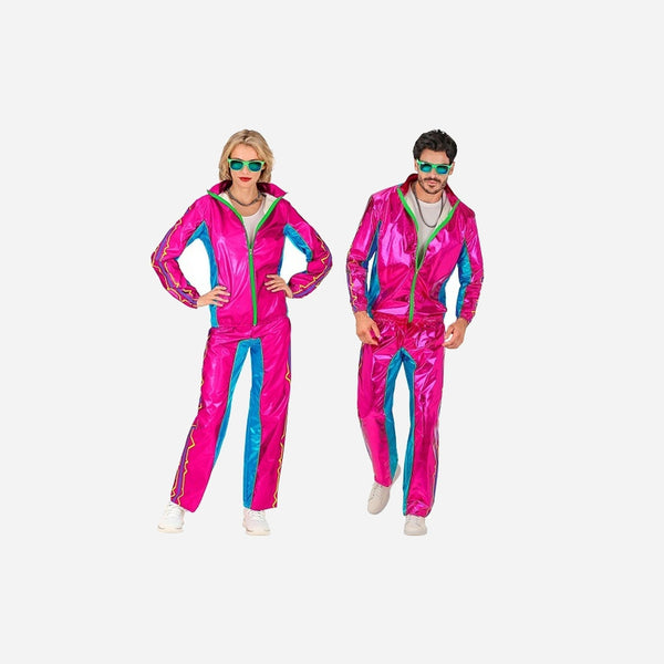Déguisement survêtement rose métallisé flashy adulte Taille XL