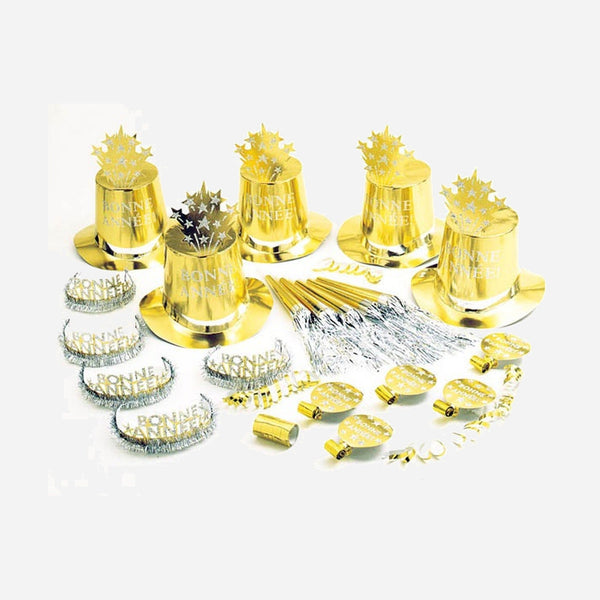 Kit party bonne année or pour 10 personnes