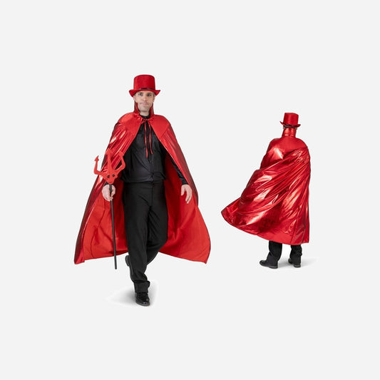 Cape de diable démon vampire avec col rouge adulte