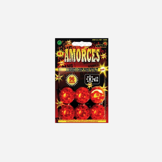 Lot de 12 rouleaux d'amorces 8 coups