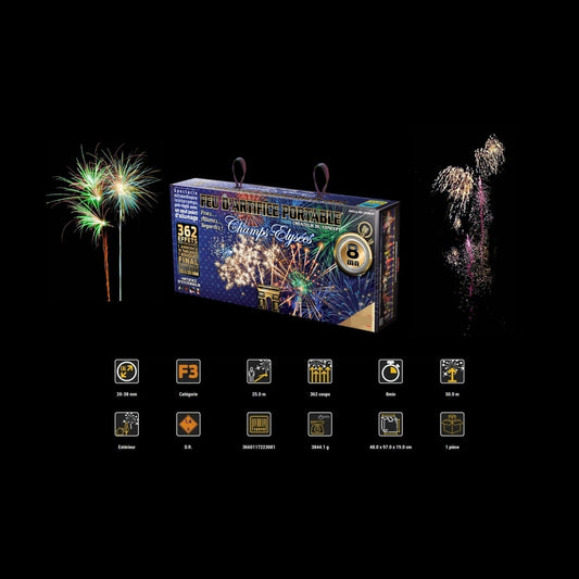 Batterie feu d'artifice automatique 362 départs 8mn