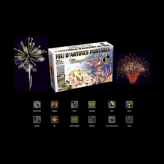 Batterie feu d'artifice mariage musical 238 départs 5mn