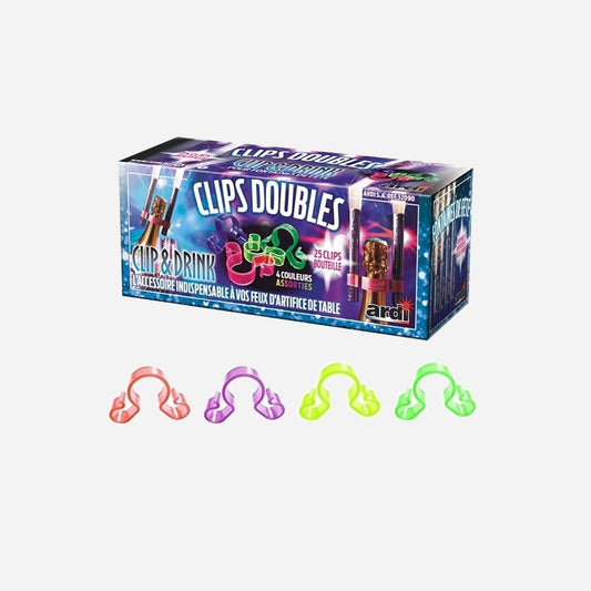 Clip bouteille double pour fontaines scintillantes assorti