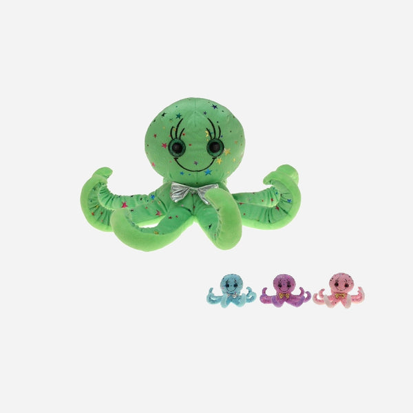 Peluche pieuvre avec noeud papillon assorti 30 cm