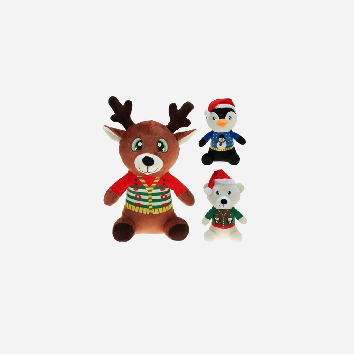 Peluche animal de Noël assorti 30 cm