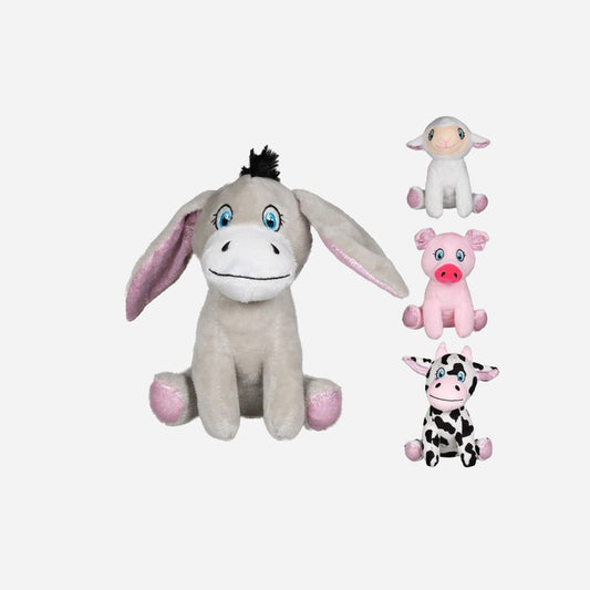 Peluche animal de la ferme assis assorti 20 cm