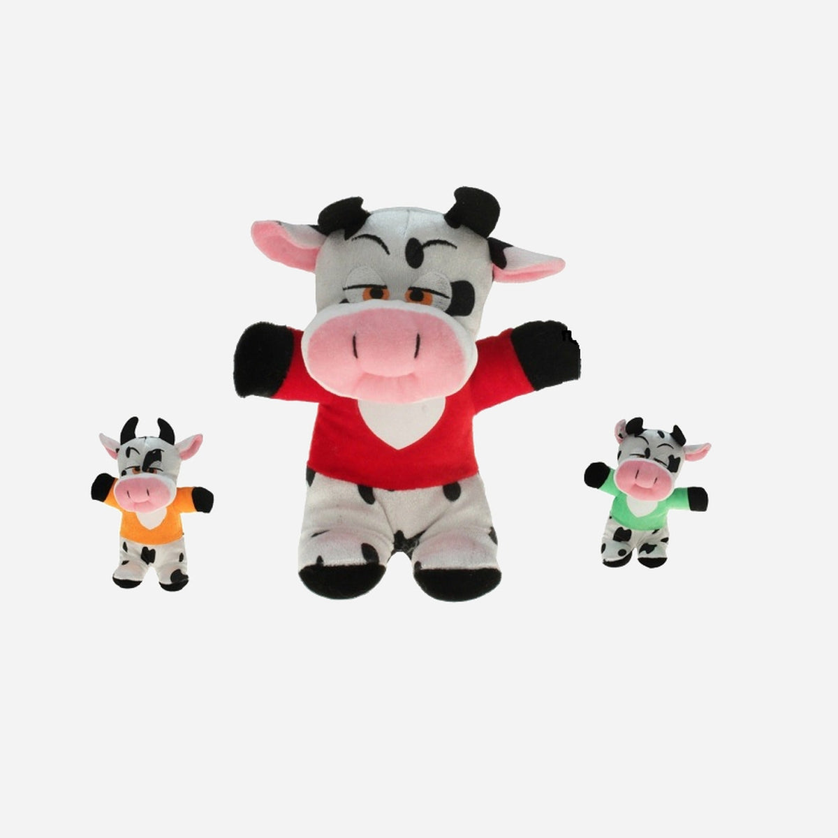 Peluche vache avec motif coeur assorti 20 cm