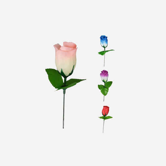 Fleur artificielle rose églantier assorti 15 cm