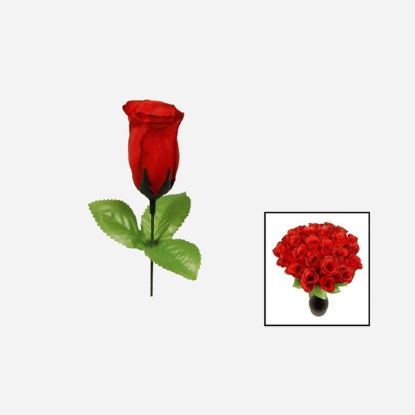 Fleur artificielle bouton de rose rouge