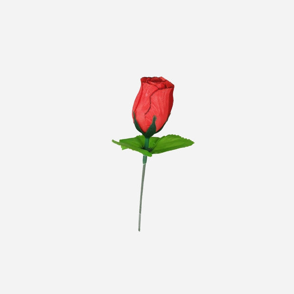 Fleur artificielle rose églantier rouge 15 cm