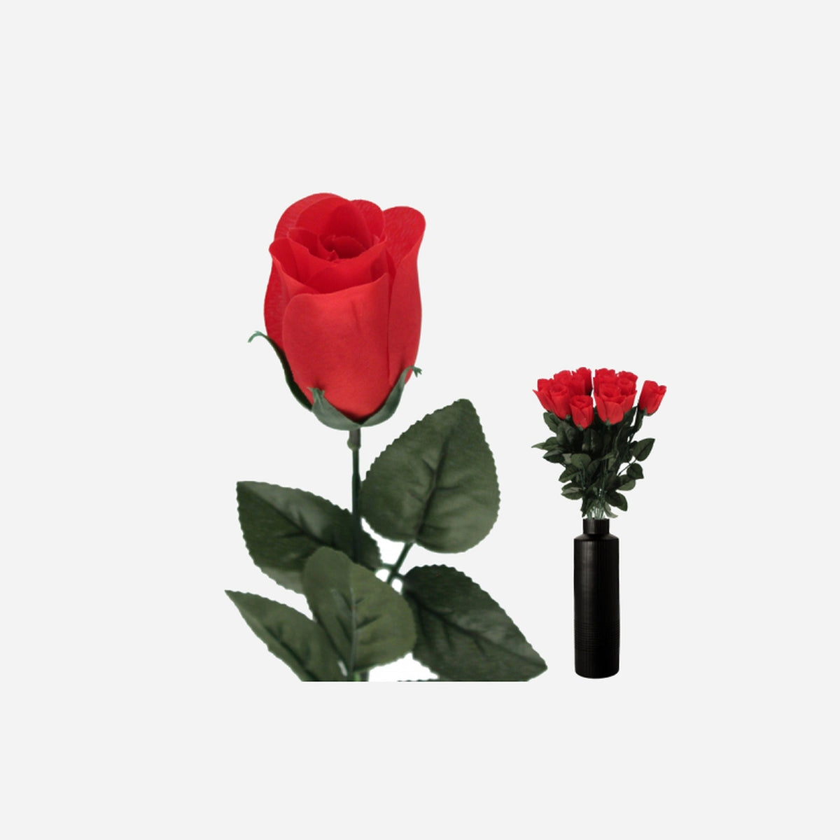 Fleur artificielle bouton de rose rouge 60 cm