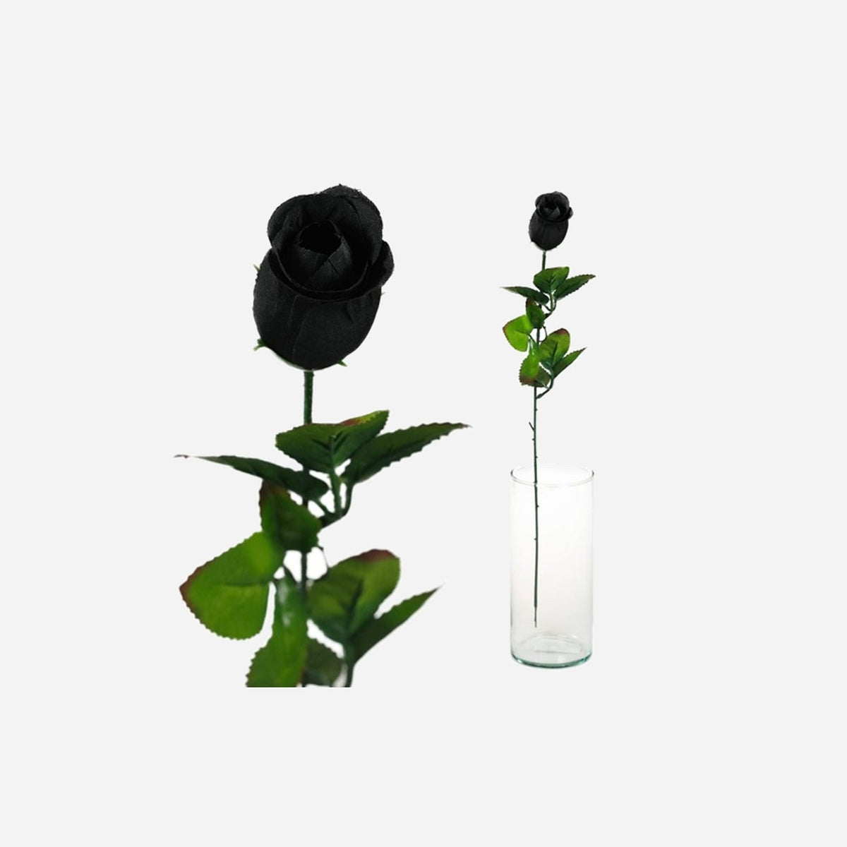 Fleur artificielle rose noire 60 cm
