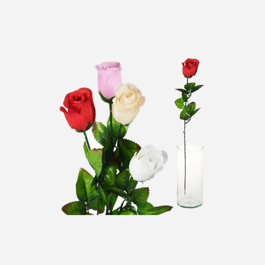 Fleur artificielle rose Baccara assorti 65 cm